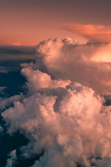 clouds in the sunset aerial