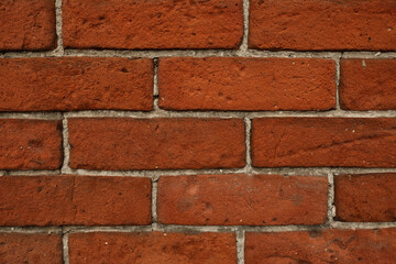 Close-up old red brick wall texture background.