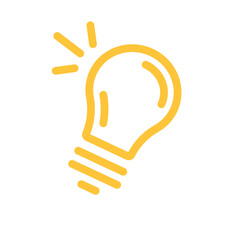 Light bulb icon. Symbol of idea. Electric shining lamp illustration. Editable linear vector.