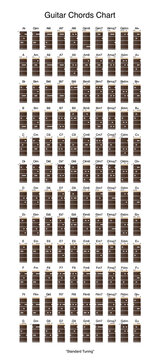 Guitar chords chart set, vector illustration