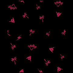 Island and palm trees hand drawing sketch line in seamless pattern vector for fashion fabric and all prints on white background