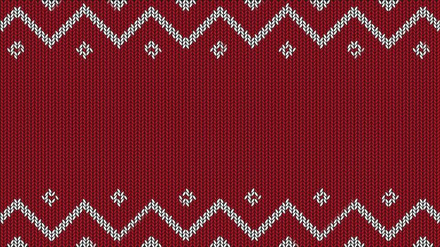 Christmas knitted animated background. Looped footage. 4K. HD.