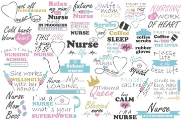 Nurse vector quote. Medical doctor sayings illustration