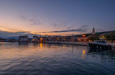 Fototapeta premium Sunset in Supetar, island Brac - Dalmatia, Croatia. August 2020