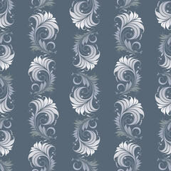 Seamless background of ornamental delicate fantasy plant