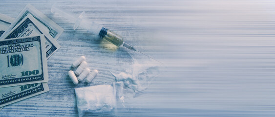 white dope powder on the table