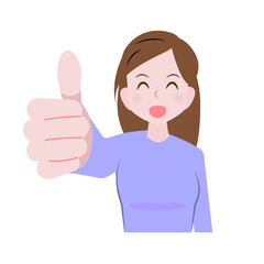 グッドをする女性