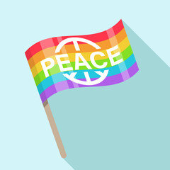 Peace flag symbol icon flat design vector illustration