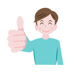 グッドをする男性