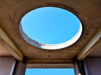 Closeup shot of a round hole on a ceiling