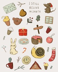 set of new year stickers