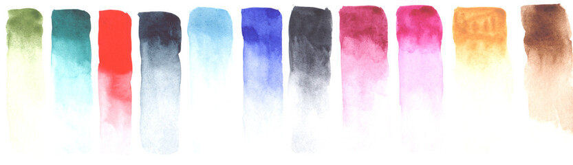 A Watercolor Color Chart on white background