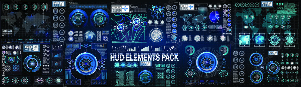 Poster big set futuristic vector hud interface screen design callout bar labels, information call box bars 