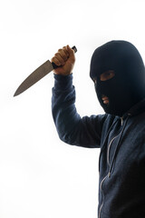 man with balaclava and very dangerous knife