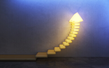 stairs going  upward, 3d rendering - 390725282