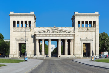 Propylaea at Konigsplatz square of Munich, Germany. It was built in 1854-1862 by Leo von Klenze as a memorial for the accession to the throne of Otto of Greece, a son of King Ludwig I of Bavaria.