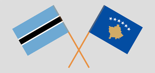 Crossed flags of Botswana and Kosovo