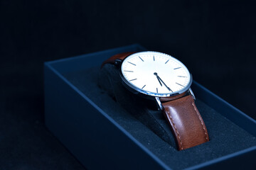 elegant leather wrist watch