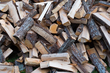 Load of chopped firewood
