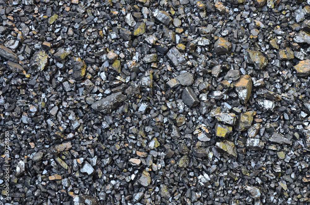 Poster enriched anthracite coal is mixed from different grades by size.
