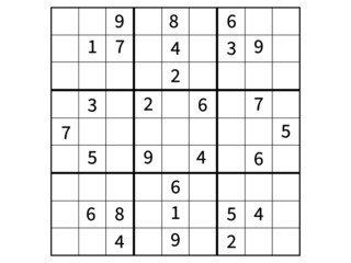 Sudoku problem on a blank sheet