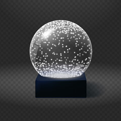 Glass christmas ball with snow globes. Christmas ball