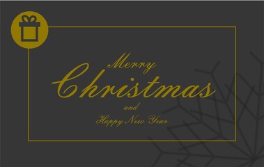 Merry Christmas gold glittering lettering design. Vector illustration EPS 10