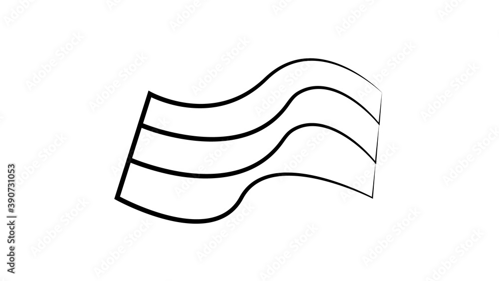 Poster bacon slice outline icon. linear style sign for mobile concept and web design. bacon strips simple l