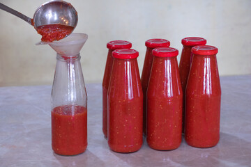 In process of making tomato juice, preservation of tomato juice