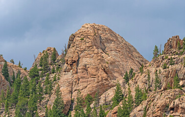 Fototapeta na wymiar Dramatic Rocky Peak in the Mountains
