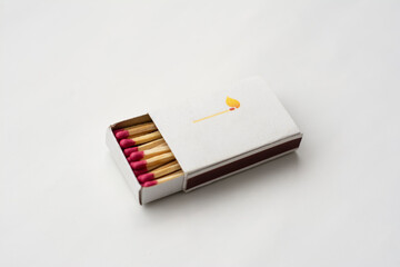 box of matches on white background