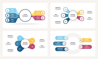 Business infographic. Organization chart with 5 options. Vector template.