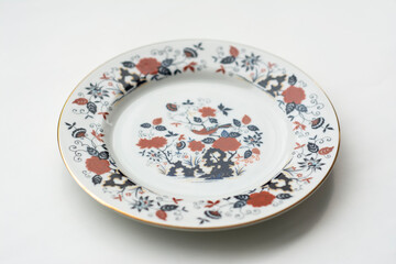 floral plate on white background