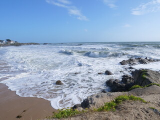The beach of la Govelle during a storm.