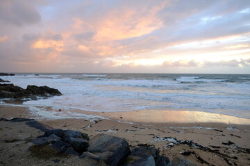 The beach of la Govelle during a storm.