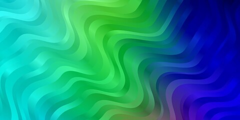 Obraz premium Light Blue, Green vector background with curved lines.