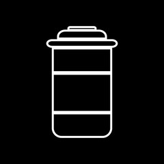 Coffee cup icon on black background. Vector illustration.