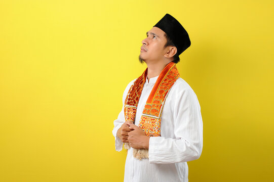 A Serious Young Asian Muslim Man Look Away In Ramadan For Best Personality In The Future