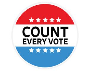 Count every vote sticker badge icon in the American Presidential Election