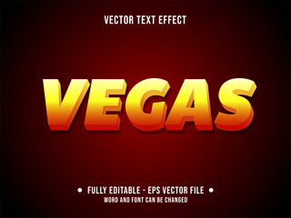 Editable text effect - vegas poker yellow and orange gradient color modern style	
