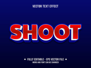 Editable text effect - shoot red and blue gradient color modern style	
