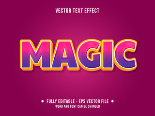 Editable text effect - magic pink and purple gradient color modern style	
