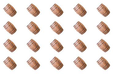 light brown slant oak barrels pattern on an isolated background
