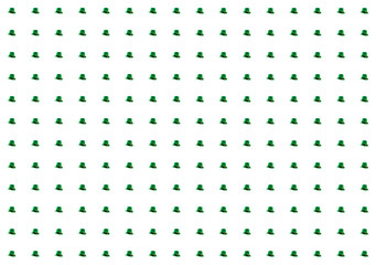 st patrick mini icon symbol hat green clover base design festive white isolated background