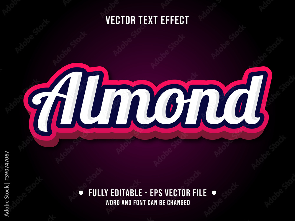 Wall mural editable text effect - almond white and red color gradient modern style