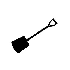 shovel isolated on white background. Silhouette vector design. Spade. 