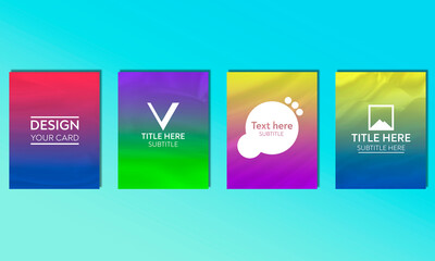 Colored minimalist cards vector
