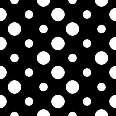 Circles seamless pattern. Dots ornament. Circle shapes backdrop. Polka dot motif. Rounds background. Dotted wallpaper. Digital paper, textile print, abstract vector, web design.