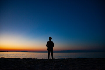 Fototapeta premium 夕日とビーチ