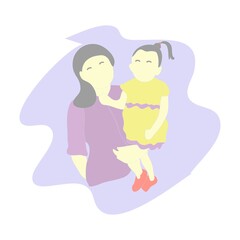 Illustration vector graphic of mother and child 5